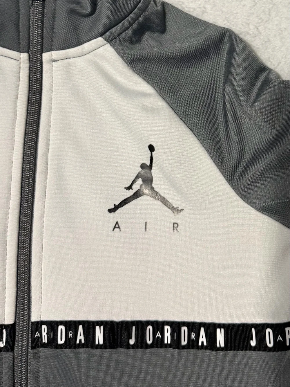 Jordan Gray and White Kids Two-Piece Pajama Set